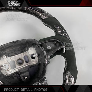 Volante Sportivo in Fibra di Carbonio Forgiata Bianca con LED Intelligenti per <span class=keywords><strong>Dodge</strong></span> <span class=keywords><strong>Charger</strong></span> e Challenger SRT 2019-2023 - Product Image 4