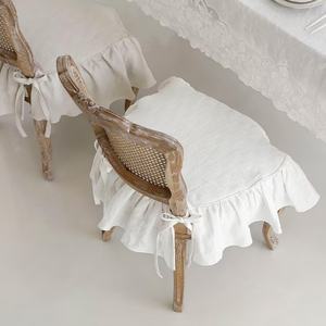 El yapımı kayış doğal keten kumaş yumuşak taş yıkanmış rustik tema keten sandalye klozet kapağı parti odası kullanımı için - Product Image 5