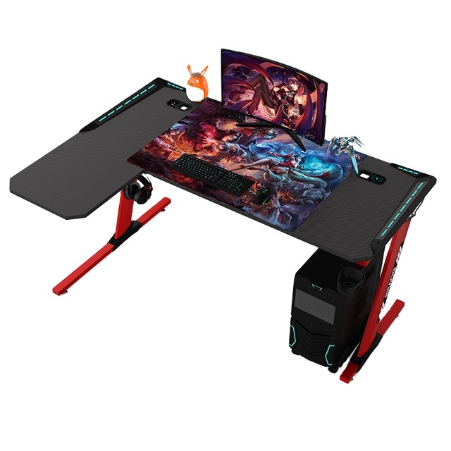 AOR L-Shaped PC Gaming Desk & Table with Extendable Design Wood Surface Model L-140 for Internet Cafe
