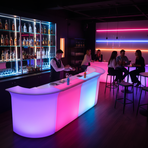 LED <strong>bar</strong> Glow <strong>bar</strong> Counter Outdoor Furniture Movable <strong>Round</strong> Creative Cocktail <strong>bar</strong> <strong>Table</strong> Party <strong>Table</strong> <strong>and</strong> Chairs - Product Image 2