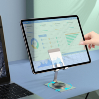 Support de tablette portable support de bureau pivotant réglable avec socle rotatif à 360 degrés berceau pliable pour tablette téléphone portable
