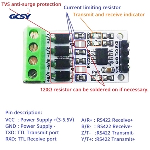 Módulo Convertidor RS232 TTL a RS422, Transceptor de Señal <span class=keywords><strong>Digital</strong></span> UART PWM GPIO de 3.3V 5V Full-Duplex para Raspberry Pico Pi Zero W - Product Image 6