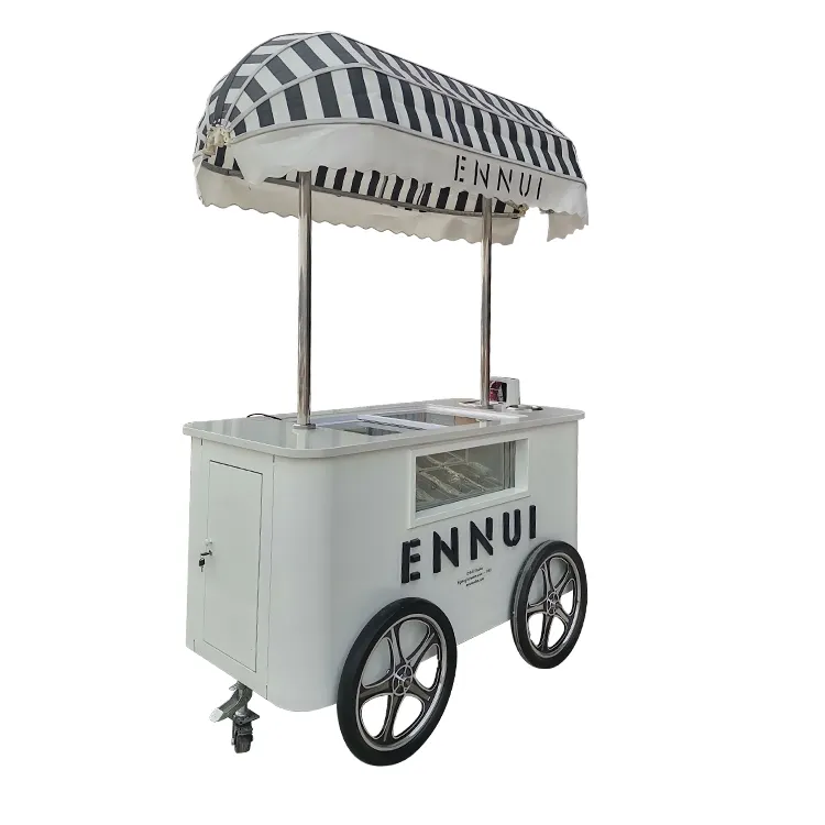 Best selling Ice cream trolley Popsicle ice cream cart food stall cart