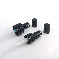Pompe à lotion en aluminium-plastique noir 20mm/24mm/28mm 24/410 28/410 Pompe cosmétique de luxe de haute qualité avec bouchon pour flacons