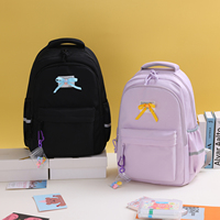 Sac à dos d'école unisexe à la mode de marque propre personnalisé, matériau principal en nylon à fermeture éclair étanche, doublure en polyester, compartiments pour livres
