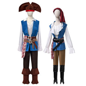 Uniforme de jeu de Halloween européen américain Hommes Femmes Caraïbes Pirate Capitaine Sailor TV & Movie Cosplay Costume de jeu de rôle - Product Image 5