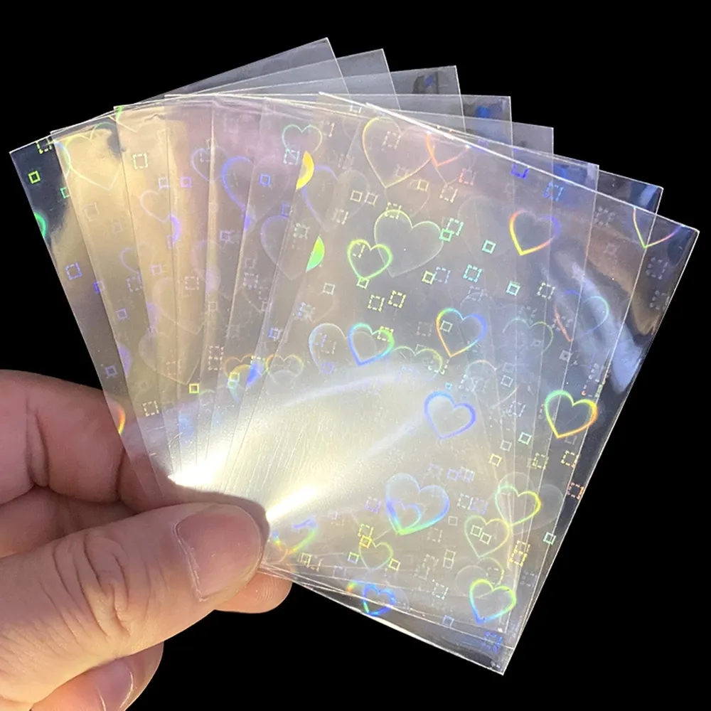 500pcs 61x88mm Protetor de Cartão De Pequenas Estrelas Laser Piscando Mangas Cartão para o Titular do Cartão de YGO Holográfica Folha de Proteção