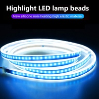 Bande Lumineuse LED Flexible 1.8m pour Capot de Voiture 12V Blanc Feux de Jour Nouveauté Lampe d'Ambiance Universelle Auto Décoration