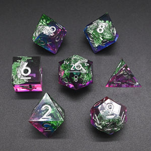 Jeu de dés polyédriques DND de 7 pièces, entièrement dorés, noirs brillants, pour <span class=keywords><strong>Dragon</strong></span> et Dungenous - Product Image 5