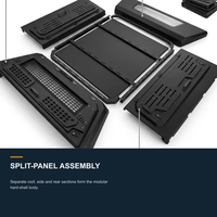 VEWU Hardtop en aluminium robuste avec plateforme de toit, troisième feu stop, étanche IP66, sans perçage, pour benne de camion