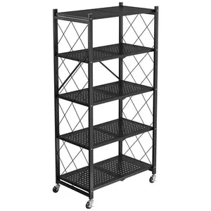 Hoogwaardig Opvouwbaar Keukenopbergrek Metalen Stalen Plank Meerlaags Staand Type Roterend Multi-Rotatie Opbergrek - Product Image 6