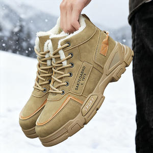 Chaussures pour hommes avec bottes doublées de laine d'hiver, chaussures de travail montantes pour hommes, style coréen pour hommes, - Product Image 4