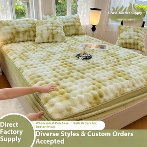Housse <span class=keywords><strong>de</strong></span> matelas en poils <span class=keywords><strong>de</strong></span> lapin brun <span class=keywords><strong>de</strong></span> haute qualité épaissie peau antibactérienne ensemble <span class=keywords><strong>de</strong></span> literie en peluche pour couvre-lits fixes couvertures - Product Image 3