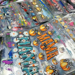 ملصقات أكواب عالية الجودة بتقنية UV DTF بالجملة، قابلة للتخصيص للأكواب الزجاجية بسعة 16/20/40 أونصة، طباعة نقل، قابلة للغسل ومقاومة للماء بتصميمات فيونكات - Product Image 3