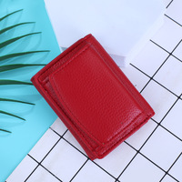 Hot Mini portefeuille en cuir court Simple portefeuille à trois volets dames sacs multi-cartes grande capacité Anti-vol brosse famale sacs à monnaie