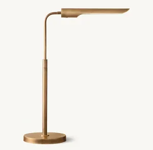 Brass Gold Table Lamp For Living Room Hotel Adjustable LED Golden Study Room Office Fashion Reading Desk Light