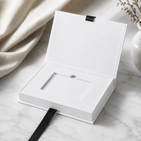 Caja de Regalo Magnética Blanca Personalizada, Estilo Libro, Rígida, para Tarjetas NFC, Empaque de Lujo para Tarjetas de Membresía VIP, con Logotipo, Venta al Por Mayor, OEM