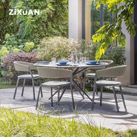 Tables et chaises d'extérieur pour hôtel, patio, chaises de jardin en rotin tressé de luxe, meubles de restaurant de villa, chaise de salle à manger