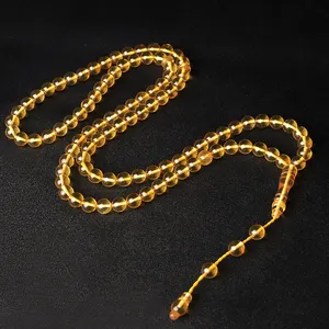 YS300 Muslim Chain Islamic Tasbeeh Kehribar Amber Prayer Beads Rosary Round 99 Saudi Arabia Lynx Stone Tasbin Tasbih Misbaha