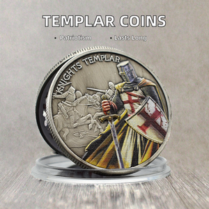 Antike versilberte Tempelritter-Gedenkmünze Christian Crusaders Home Decorative Metal Challenge Coin - Product Image 2