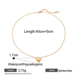 18 קראט זהב נירוסטה 45 + 5 ס "מ מתנה ליום אמא בצורת לב - Product Image 5
