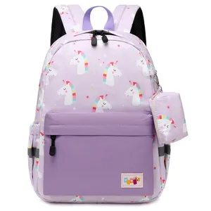 저렴한 2022 만화 schoolbag kawaii 귀여운 인쇄 도매 유아 유니콘 소녀 어린이 경량 학교 아이 배낭