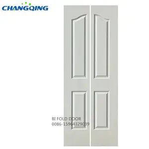 Wood Door Design Internal White Primed Finished Bi-fold Louver Wood Door