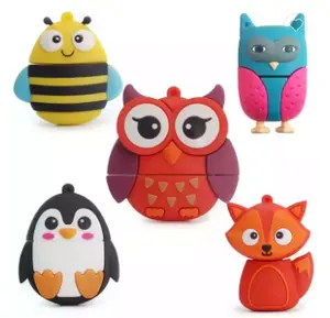 promotion gift Customized PVC USB Flash Drive 8GB16GB animal Owl Shape wholesale Plastic USB Flash Drive 2.0 3.0 toy thumb stick