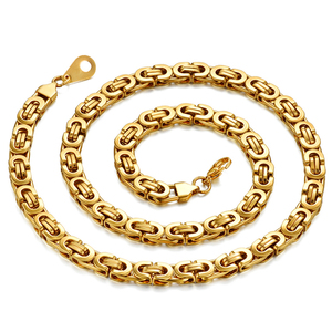 <span class=keywords><strong>Collane</strong></span> Vintage a maglie bizantine da uomo 6/8mm oro colore argento catena in acciaio inox per uomo e donna Punk gioielli regalo - Product Image 6