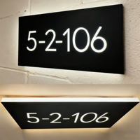 Papan Nomor Rumah LED Logam, Kotak Lampu Alamat, Papan Nama Jalan, Papan Nomor Rumah Modern, Plat Nomor Rumah 20cm*30cm