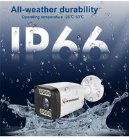Caméra IP PoE filaire intelligente à double éclairage 4MP 5MP 8MP avec lumière stroboscopique rouge et bleue et alarme sonore, caméra de sécurité extérieure en métal pour détection humaine