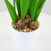 Décoration Florale d'Intérieur en Soie, 7 Têtes de Mini Tulipes en Pot de 38 cm avec Bulbes, Idéale pour Vitrine de Magasin et Aménagement de Présentoirs