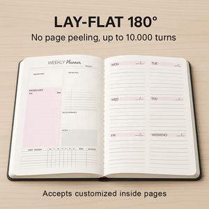 Nuovi Arrivi 2026 Agenda Settimanale e Giornaliera Personalizzata 215x145cm in Pelle PU Bicolore con Logo, Etichetta Privata - Product Image 5