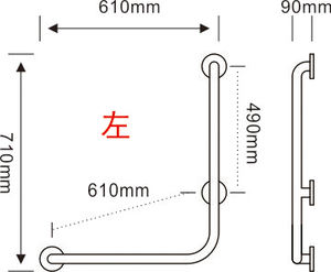 L-şekilli SUS304 paslanmaz çelik banyo kapmak raylar tuvalet banyo handikap emniyet yaşlı için kolay kullanımlı banyo kolu küpeşte - Product Image 6