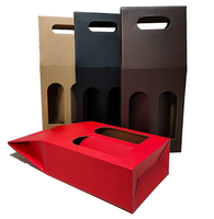 Bedruckte Wellpappe-Box für 2 Flaschen Wein, Individuell Bedruckte Wein-Geschenkbox, Fabrik-Großhandel Doppel-Weinbox mit Griff