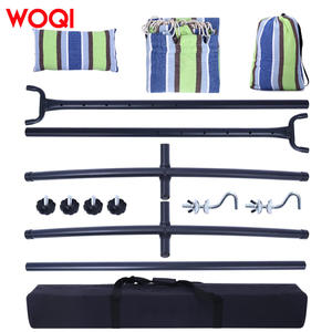 Hamaca Woqi con marco de acero, portátil, de tela de algodón, para camping, jardín, terraza y uso en interiores. - Product Image 5