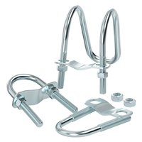 Connecteur de tube croisé à double boulon en U zingué pour la fixation d'échafaudage support de selle de tuyau en acier robuste