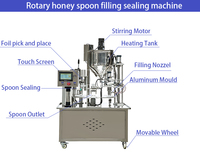 Machine de scellage automatique rotative haute productivité pour cuillères à miel, avec trémie chauffante et agitateur, pour canettes de boissons