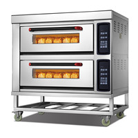 Four à pâtisserie commercial électrique à 2 étages, 4/6/8 plateaux, four à pizza avec système de contrôle par micro-ordinateur pour gâteaux, pizza, état neuf