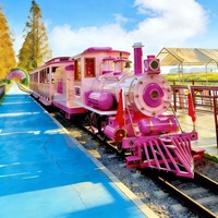 Mini-train électrique touristique Hualong City Sightseeing avec rails, moteur 4KW, capacité de 32 personnes, couleur personnalisable, à vendre