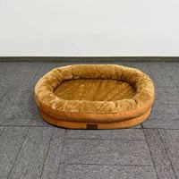Lit pour chien et chat extra large ovale orthopédique, rembourrage en éponge, housse en velours moderne écologique, confortable et lavable