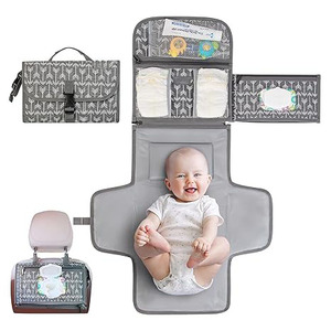 Cambiador de pañales portátil personalizado, impermeable, para recién nacidos, bolsa de viaje con cambiador de pañales plegable de alta capacidad - Product Image 1