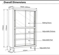 Armoire à porte coulissante en acier inoxydable 304, matériau épais, construction solide, facile à nettoyer, pour le stockage en milieu hospitalier