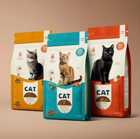 Sacs à fond plat personnalisés imprimés avec logo pour l'emballage de nourriture pour animaux de compagnie (chats, chiens), sacs refermables à fermeture éclair 3kg 5kg 15kg