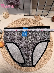 アミシ529 #   2026年新作ファッション レオパード柄 ハイライズ ミルクシルク Tバックショーツ 卸売 低価格 セクシー 花柄プリント フリーサイズ - Product Image 5