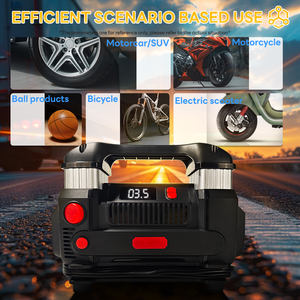 Портативный автомобильный электрический компрессор Richtek, 12 В постоянного тока, двухцилиндровый, с цифровым дисплеем, из АБС-пластика, сертифицирован CE, с аварийным освещением - Product Image 4