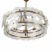 Lustre de plafond en verre transparent à 4 lumières de 35 pouces