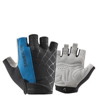 Gants de sport d'extérieur demi-doigts antidérapants coupe-vent imperméables en Spandex et coton respirants pour l'été avec fermeture à boucle pour le cyclisme
