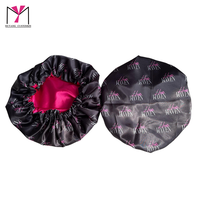 Bonnet en satin personnalisé MUYANG avec logo pour cheveux bouclés, vente en gros, grand imprimé africain, double couche réversible