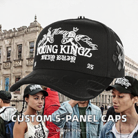 Casquettes de baseball personnalisées à 5 panneaux, nouveau design, broderie de logo, pour hommes et femmes, vente en gros